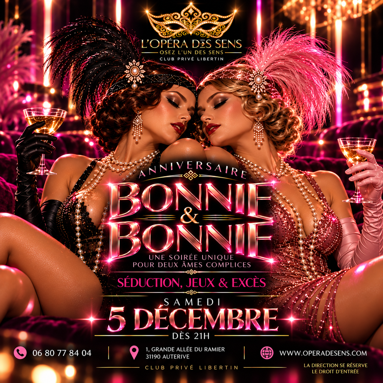 Affiche glamour d’anniversaire au club privé